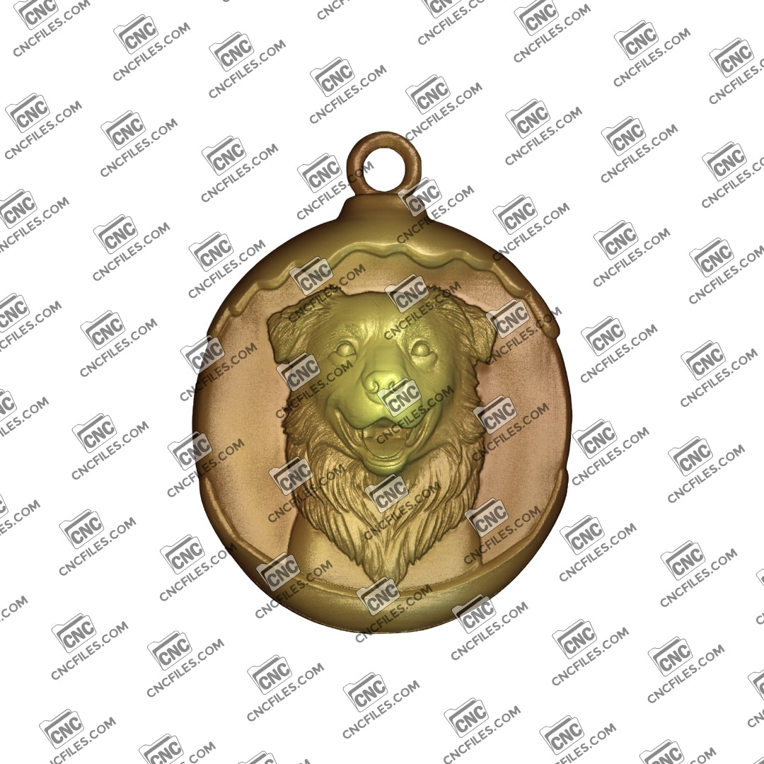 An image of a CNC 3D render of the CNC file showing the ornament’s smooth contours and lifelike shape, perfect for creating a unique pet-themed decoration.