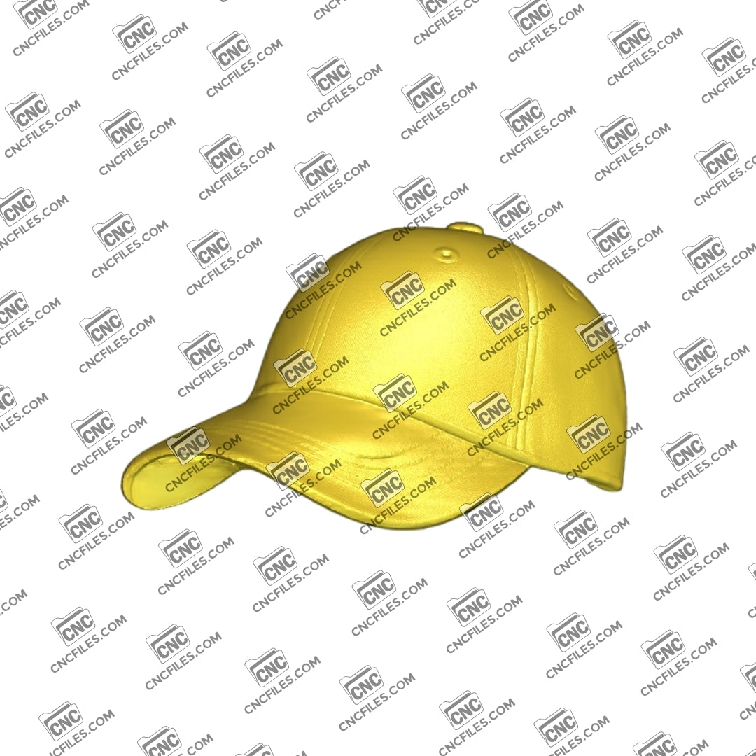 An image of 3D CNC file showing a Baseball Hat design, perfect for carving, custom signs, or personalized accessories.