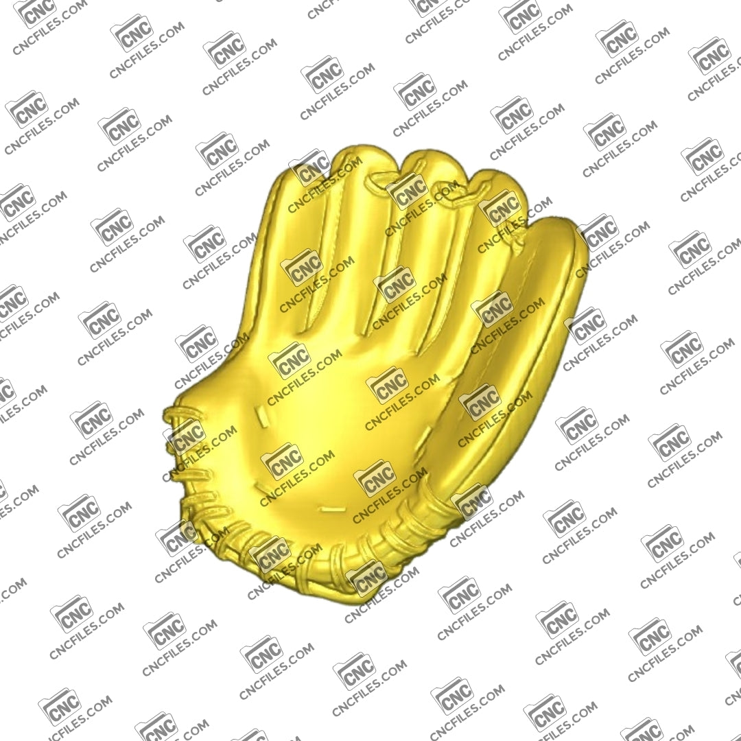 An image of 3D CNC file showing a detailed Baseball Mitt. Perfect for crafting, woodworking, or sports-themed decor projects.