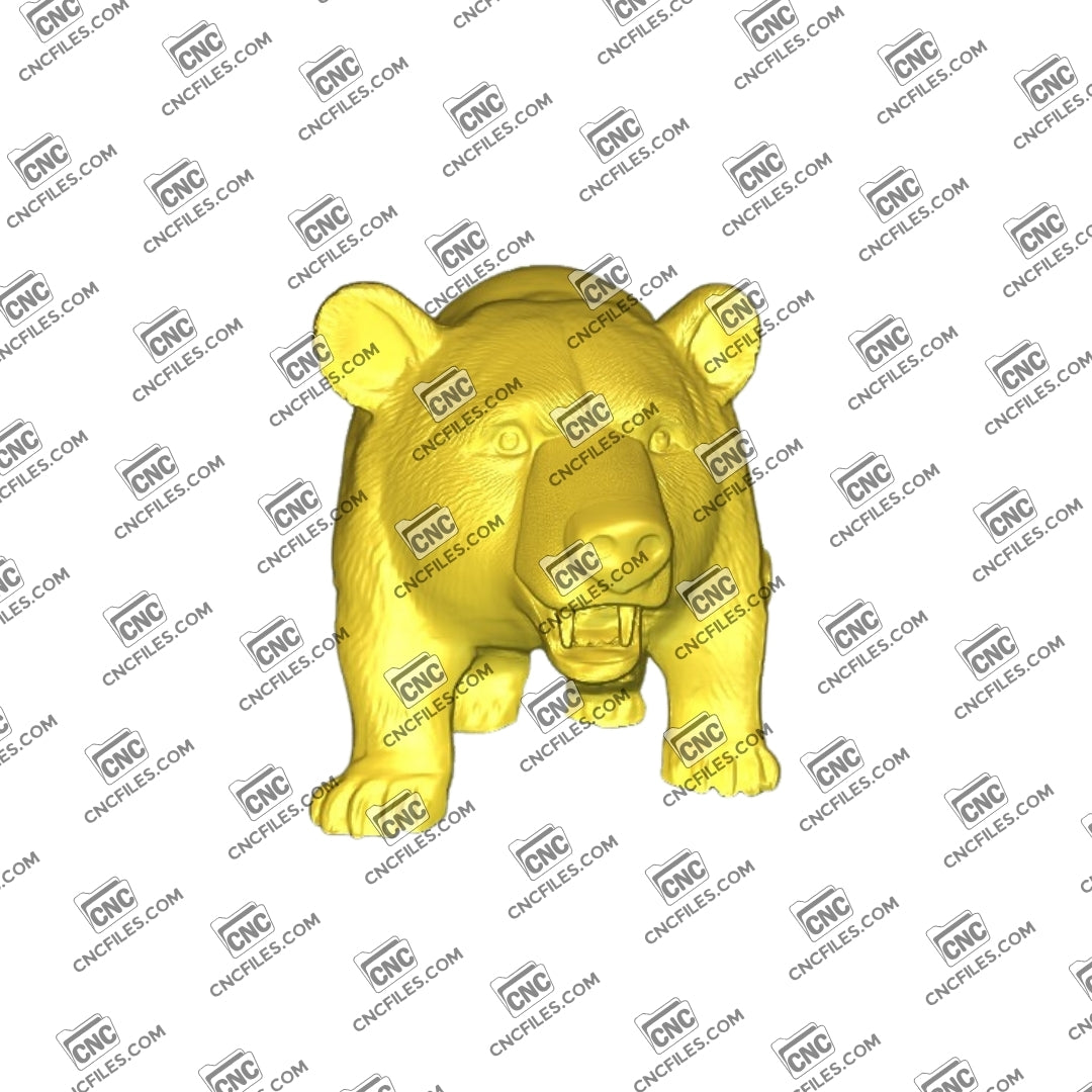 An image of a CNC file showing a detailed Black Bear close-up. 3D render perfect for carving realistic wildlife art and home decor.