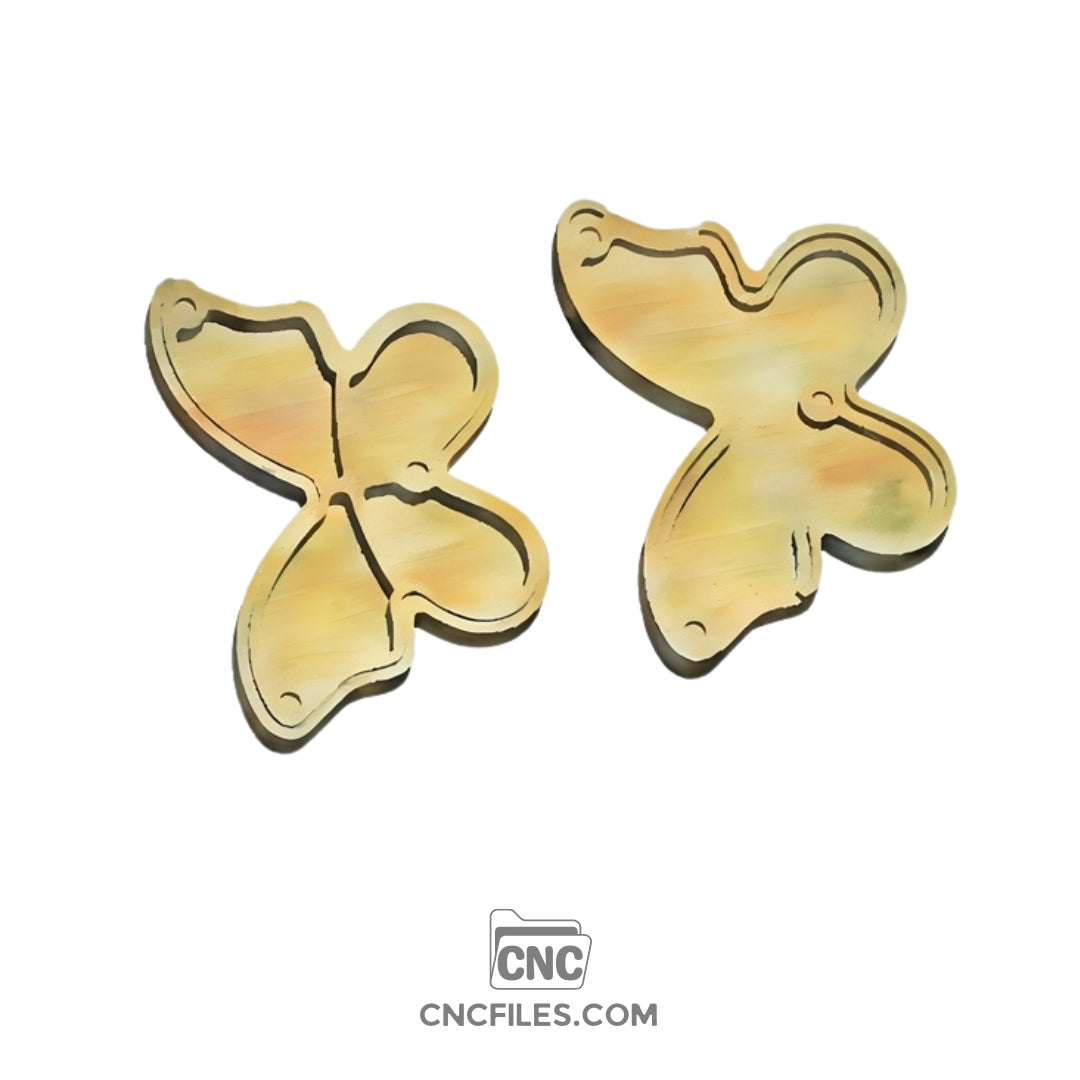 An image of a CNC file showing a beautifully designed Butterfly Dice Tray with delicate wings and smooth edges, perfect for laser cutting.