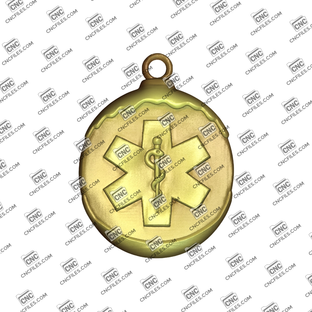 EMS Star of Life Ornament 3D Relief