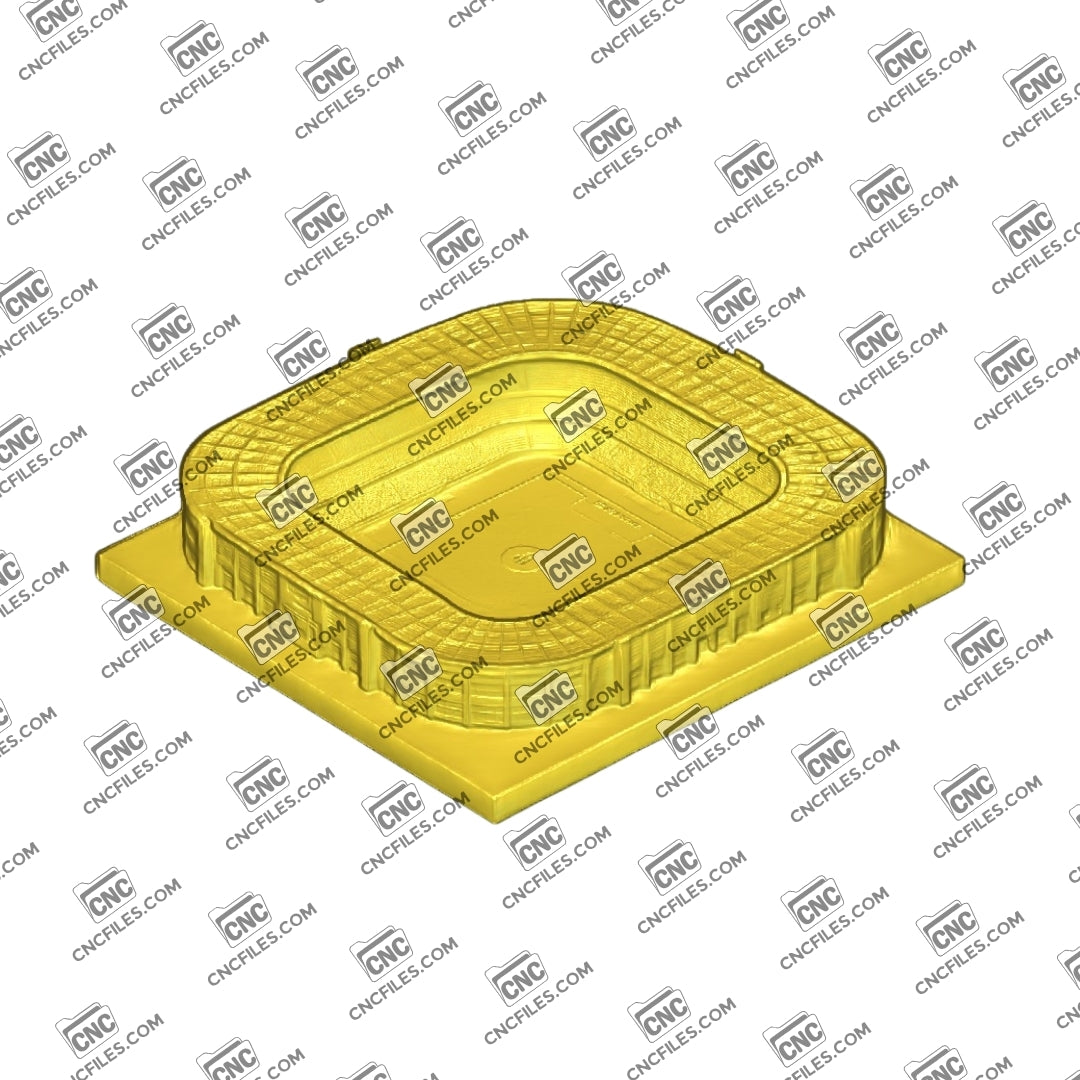 An image of 3D CNC file showing a detailed Football Stadium. Perfect for carving, display, or sports-themed decor.