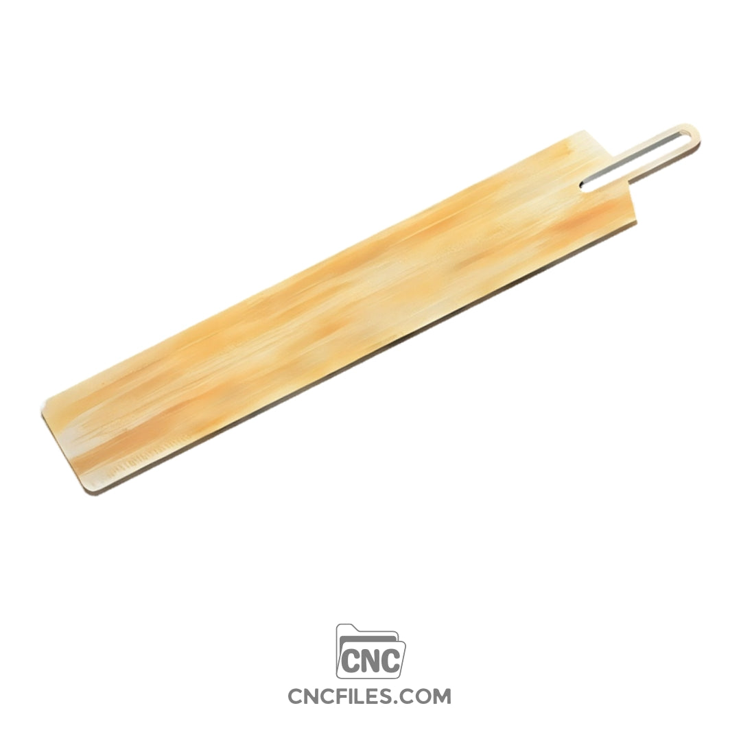 An image of a CNC file showing a Gap Handle Cheese Board Large, designed with a smooth rectangular surface and an integrated handle cutout for easy carrying.