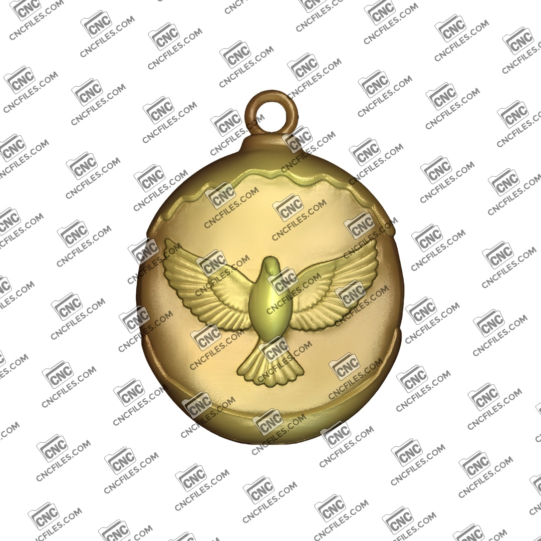 An image of a CNC file showing the Holy Spirit Dove Ornament design, perfect for spiritual décor.