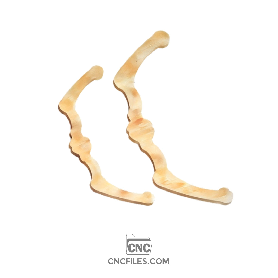 An image of a CNC file showing a kids toy bow and arrow design