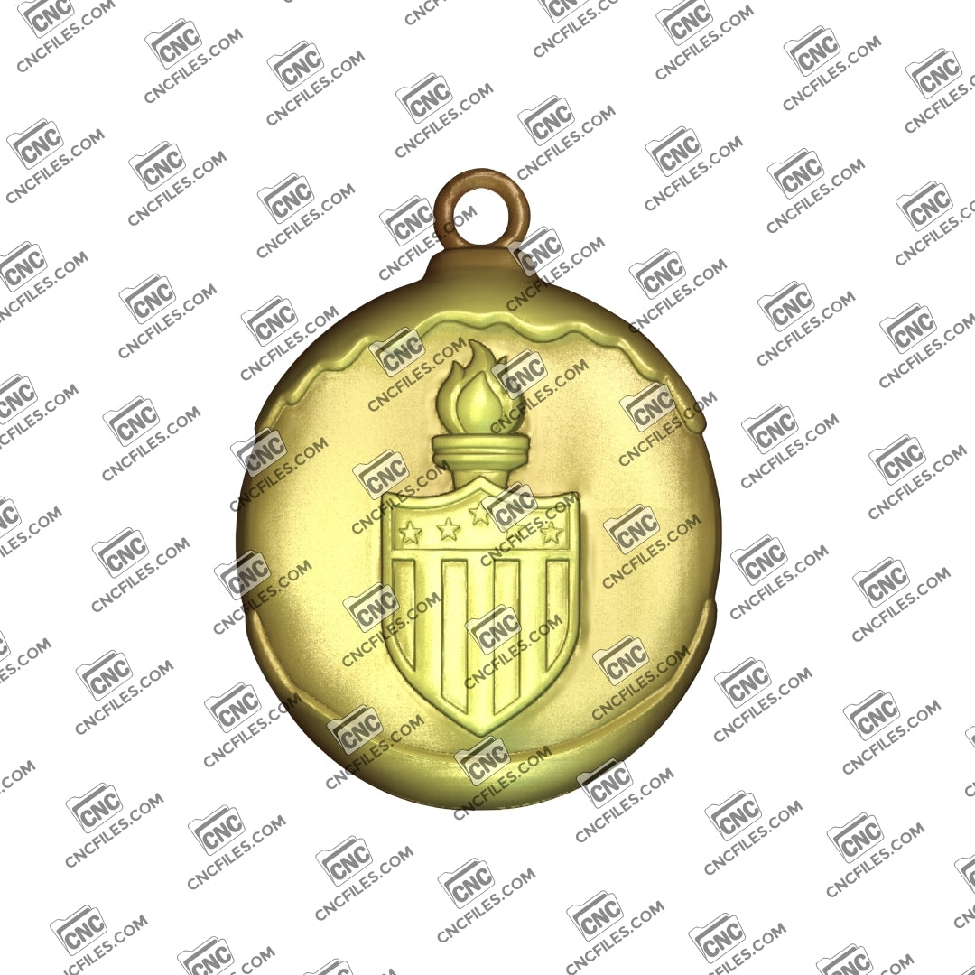 An image of a CNC file showing the Liberty Torch Ornament, designed for precise carving and decorative display.