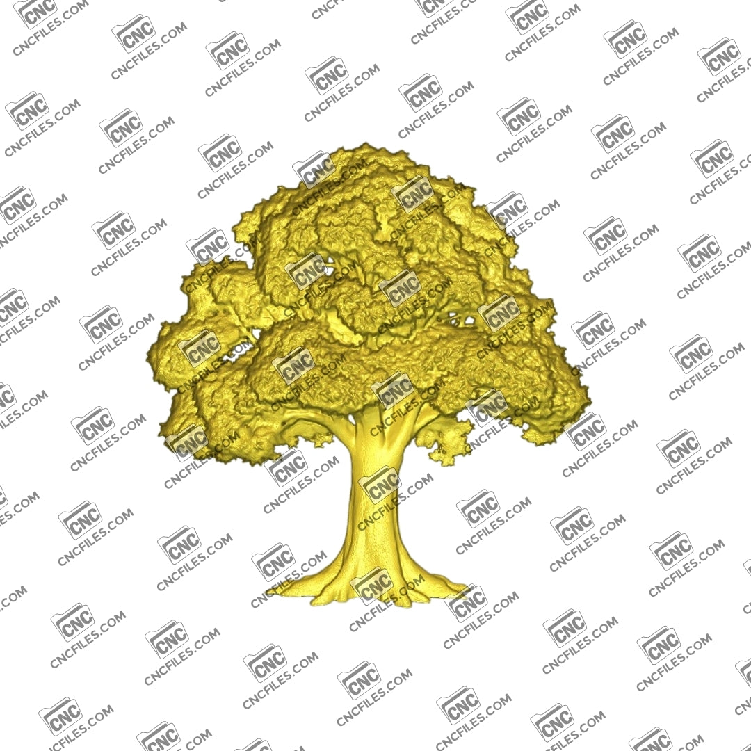 An image of a 3D CNC file showing Oak Tree 1, a detailed tree design perfect for signs, wall art, and woodworking projects.