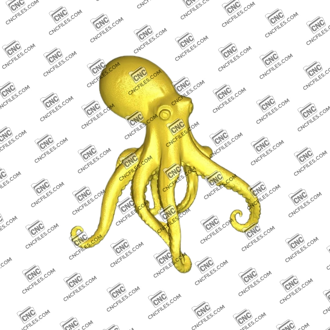 An image of a 3D CNC file showing Octopus 2, designed for clean and detailed carving.