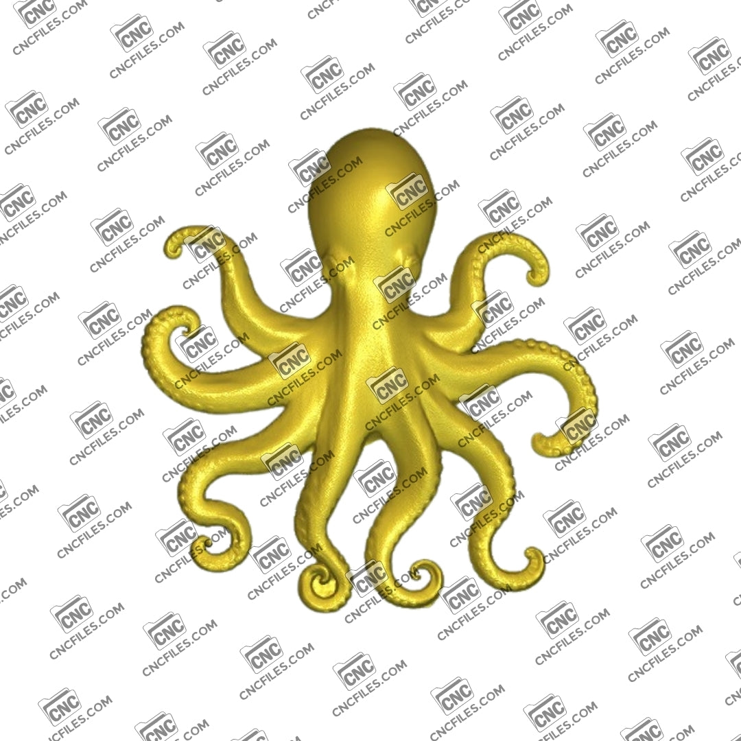 An image of a 3D CNC file showing Octopus 3, designed for clean and detailed carving.