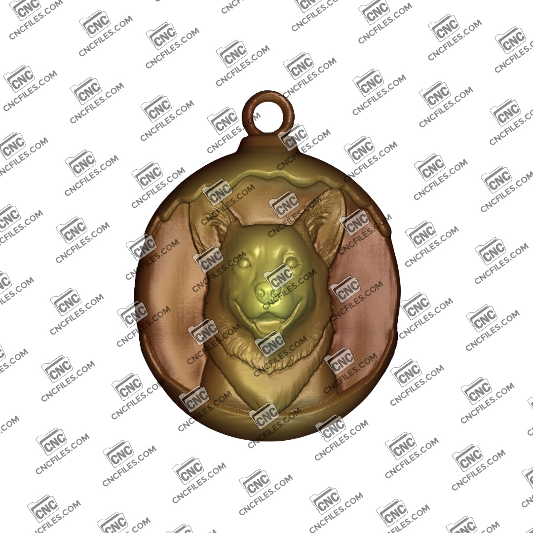 An image of a 3D render of CNC file showing the lifelike features of this playful and charming dog design.