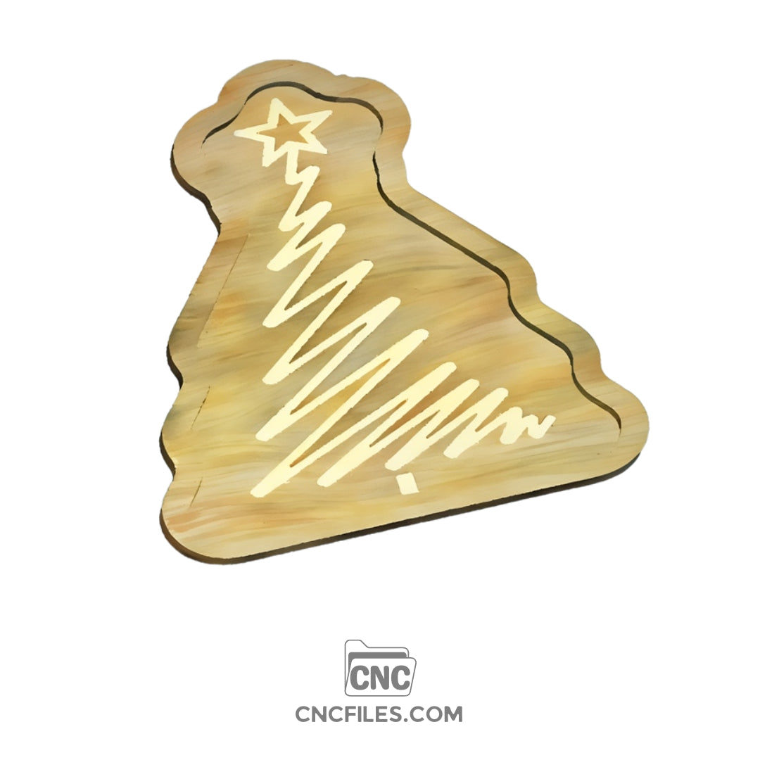 An image of a CNC file showing a Scribble Christmas Tree Tray design.