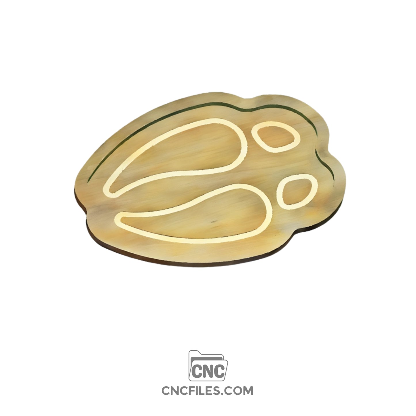 An image of a CNC file showing a Single Deer Track Tray design, perfect for nature lovers and rustic decor.