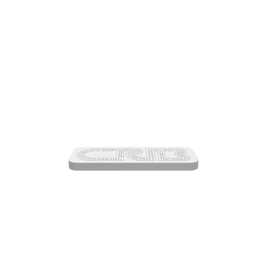 GLB of render file of the 2 Person Standard Cribbage Board, ideal for visualizing your project before cutting or printing.