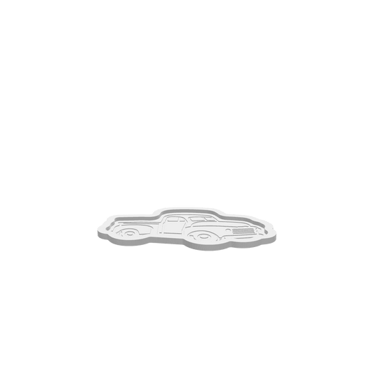 A 3D render of CNC file showing an antique farm truck design.