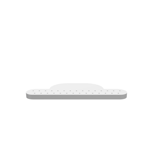 3D render of CNC file showing a customizable blank tie rack with slots for holding multiple ties.