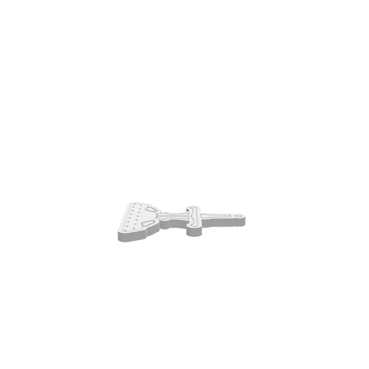 A 3D render of the CNC file showing the detailed sword-shaped tie holder with a sleek handle and blade design.