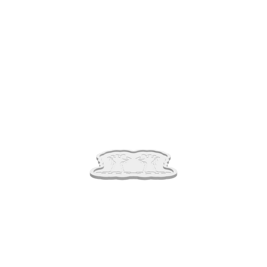 3D render of CNC file showing a Zombie Hand Halloween Tray with a spooky hand design.