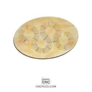 4 Person Snake Standard Cribbage Board
