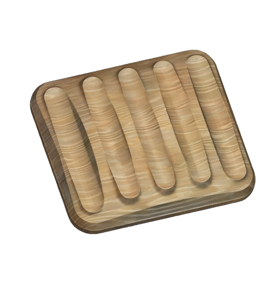 An image of a CNC file showing a 3D 4x Rest Flat Pen Holder with four slots for organizing pens in a flat layout.