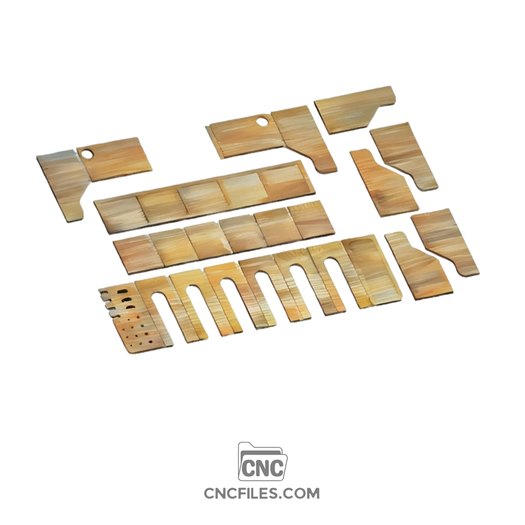 An image of a CNC file showing a 6X Drill Charging Station design with organized slots for holding multiple drills.