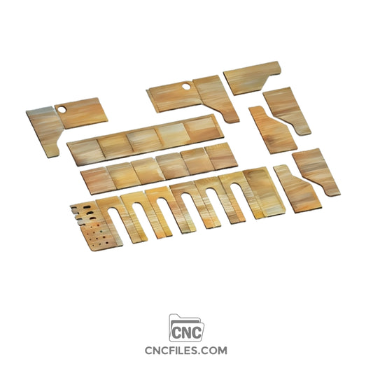 An image of a CNC file showing a 6X Drill Charging Station design with organized slots for holding multiple drills.