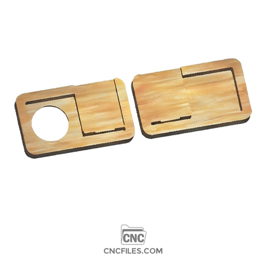 An image of a CNC file showing an Acadia Passive Phone Amplifier design, ready for cutting and crafting.