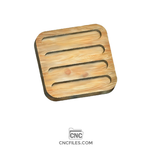 CNC file for a knife organiser with 4 cut-outs to hold pocket knifes 
