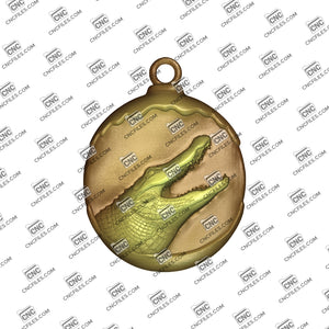American Alligator Ornament 3D Relief