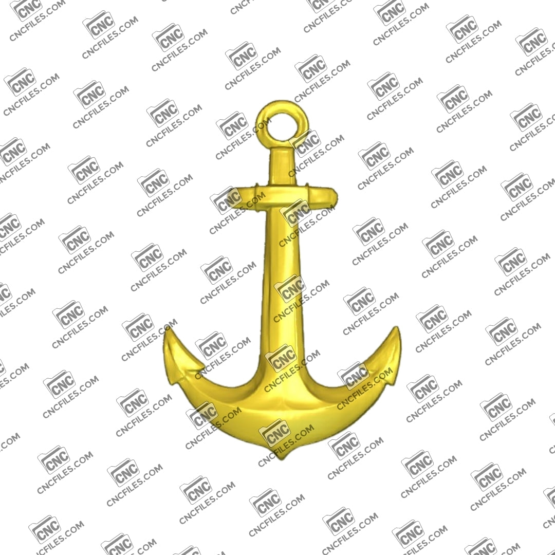 An image of a 3D CNC file showing an “Anchor 2” design, crafted for clean and detailed carving. This simple anchor pattern is perfect for signs, décor, and woodworking projects.