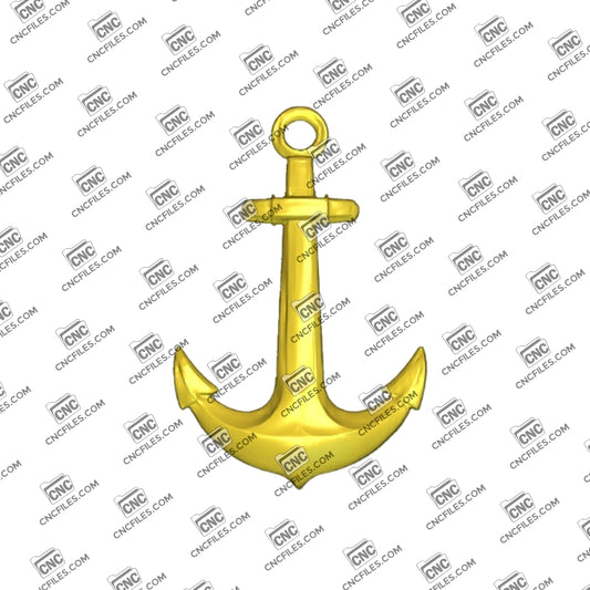 An image of a 3D CNC file showing an “Anchor 2” design, crafted for clean and detailed carving. This simple anchor pattern is perfect for signs, décor, and woodworking projects.