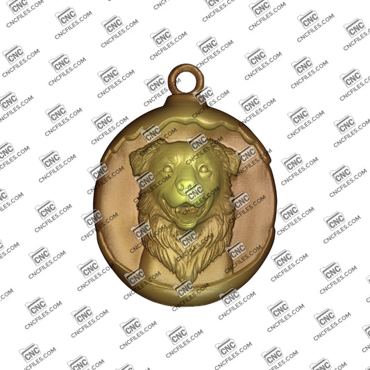 An image of a CNC 3D render of the CNC file showing the ornament’s smooth contours and lifelike shape, perfect for creating a unique pet-themed decoration.