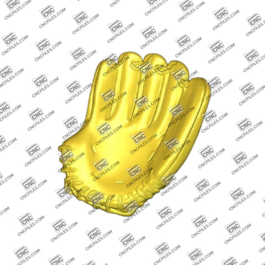 An image of 3D CNC file showing a detailed Baseball Mitt. Perfect for crafting, woodworking, or sports-themed decor projects.
