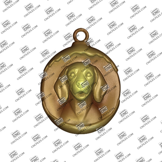 An image of a CNC 3D render of CNC file showing the cute beagle shape, perfect for ornaments, décor pieces, or personalized gifts.