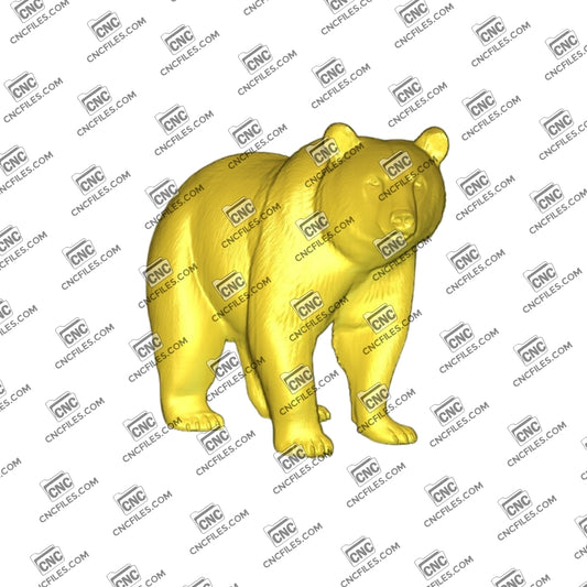 An Image of 3D Black Bear Standing model, perfect for CNC carving or woodworking projects. Realistic and detailed design for home decor or craft use.