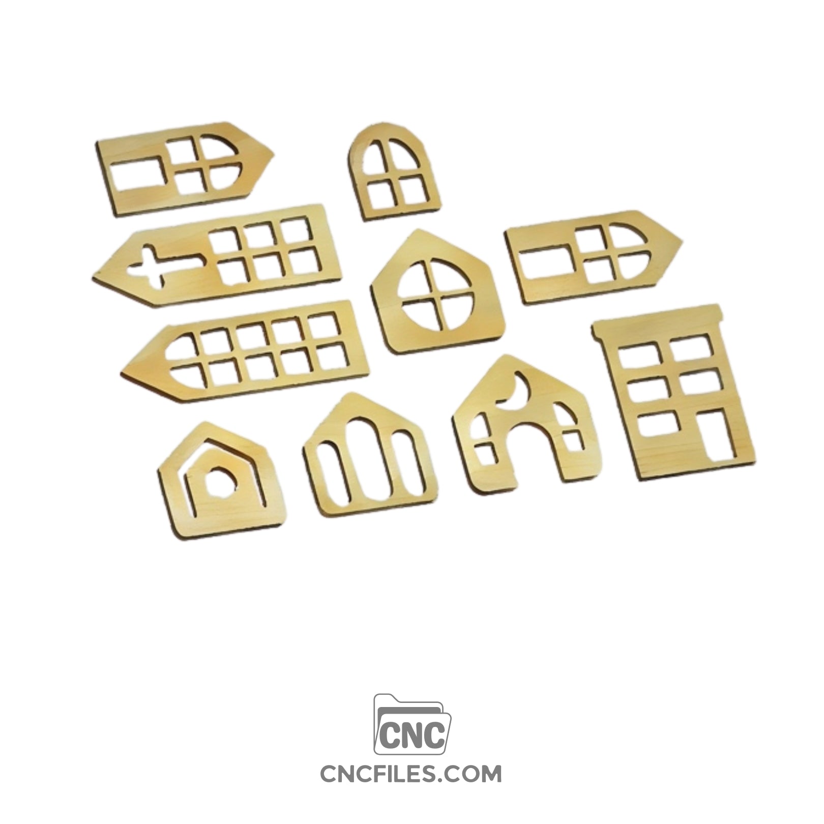 An image of 3D CNC file showing a festive Christmas village building.