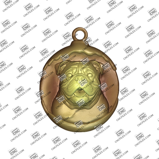 An image of a CNC 3D render of CNC file showing a lifelike bulldog shape perfect for wood, resin, or CNC projects, ideal for gifts or home décor.