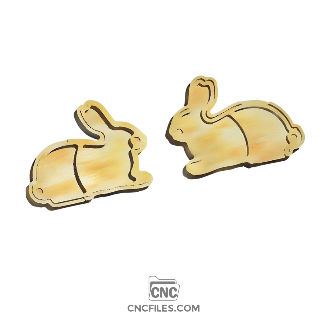 An image of a CNC file showing a Bunny Dice Tray Box designed with cute bunny-shaped details and organized dice slots.