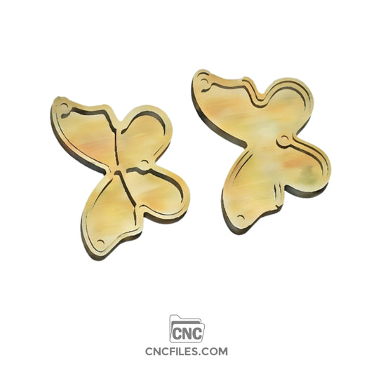 An image of a CNC file showing a beautifully designed Butterfly Dice Tray with delicate wings and smooth edges, perfect for laser cutting.