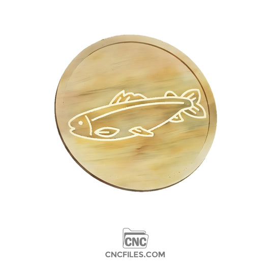 An image of a CNC file showing a Cartoon Trout Tray design, perfect for woodworking or CNC carving projects.