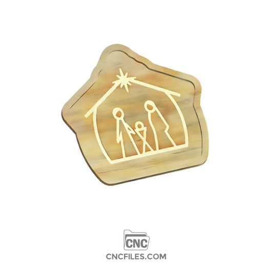 An image of a CNC file showing a Christmas Nativity Scene Tray.