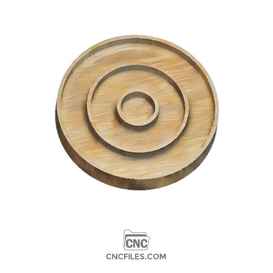 CNC file of Circular wooden bowl soap dish with smooth finish, perfect for holding and drying bar soaps in the bathroom or kitchen.