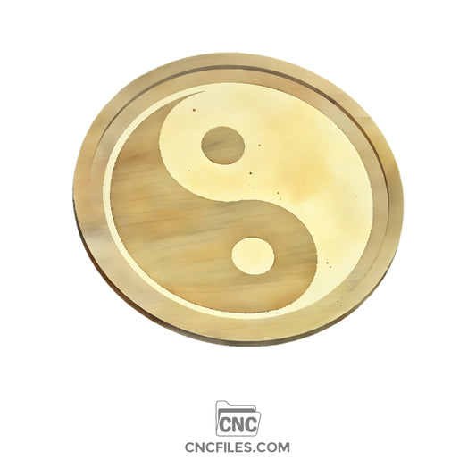 An image of a CNC file showing a Classic Yin Yang Tray design with smooth curves and balanced circular sections.