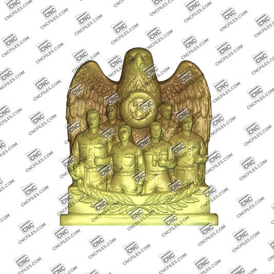 An image of a CNC file showing a Coast Guard themed design used for creating military or maritime-style decorative signs and wall art.