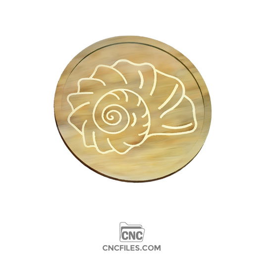 An image of a CNC file showing a beautifully detailed Conch Shell Tray design, perfect for coastal or beach-themed decor.