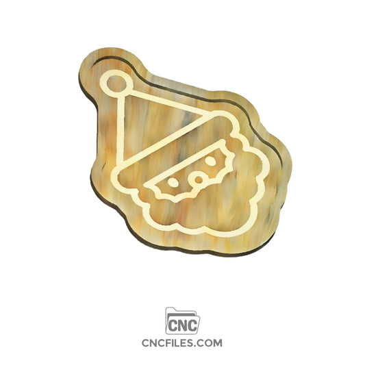 An image of a CNC file showing a Cute Santa Christmas Tray 