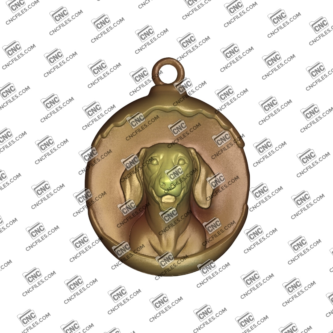 An image of a 3D render of CNC file showing the detailed long-body dog design, perfect for home décor or gifts.