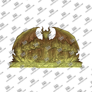 DnD Dark Guardian Statue Ornament 3D Relief