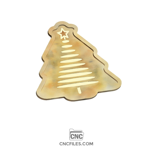 An image of a CNC file showing a Christmas Tree Tray design with layered oval shapes