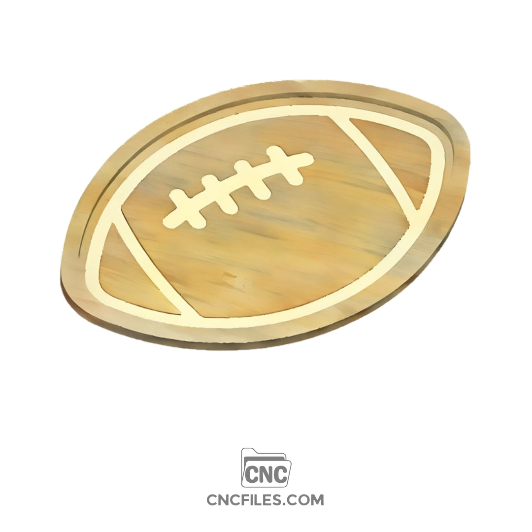CNC file of Decorative fall-themed serving tray with football design